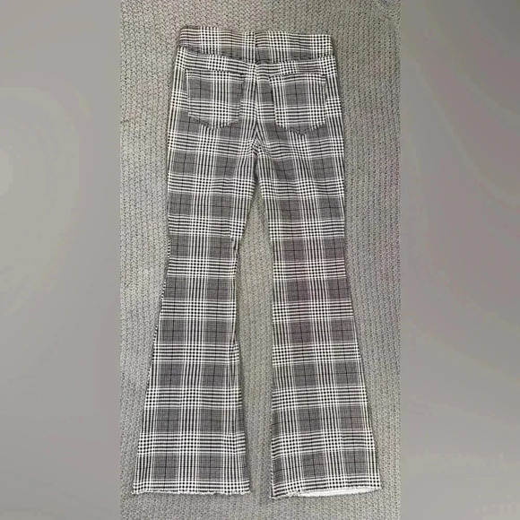 Tinseltown Pull On Stretch Black White Plaid High Waisted Flare Pants 7 - Picture 5 of 9